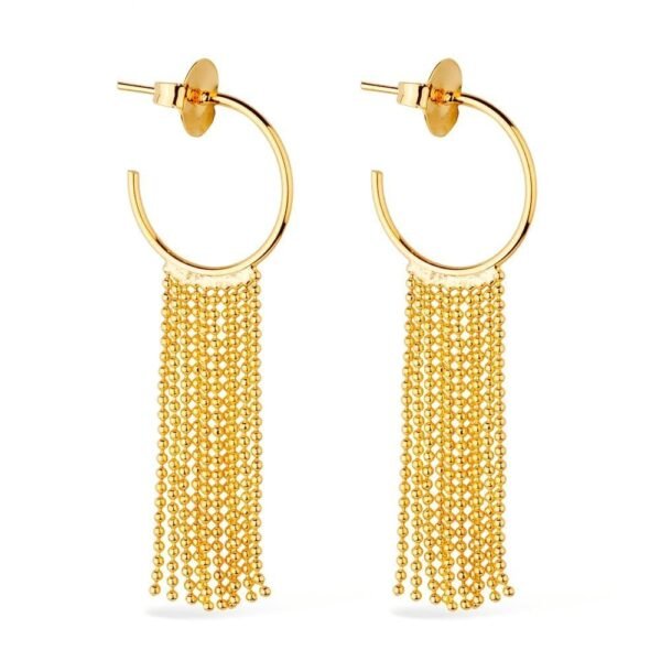 Brinco de Argola e Franja 24k