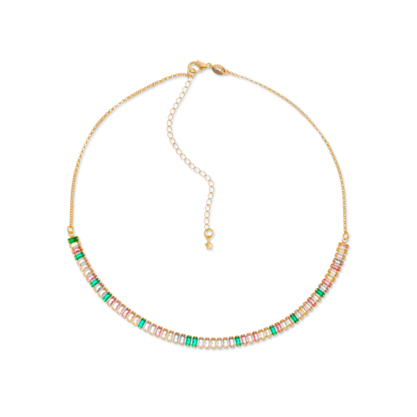 Chocker de Pedras Coloridas 24k