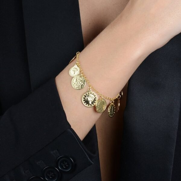 Pulseira Moedas Antigas 24k - Imagem 2