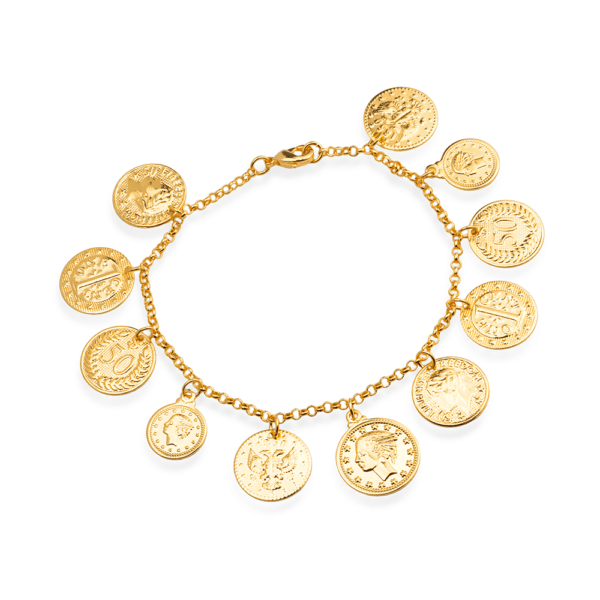 Pulseira Moedas Antigas 24k