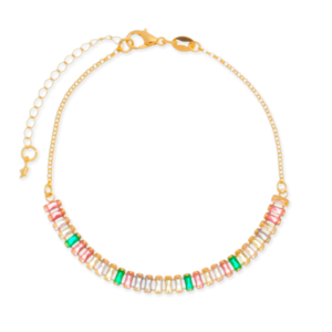 Pulseira de Pedras Coloridas 24k