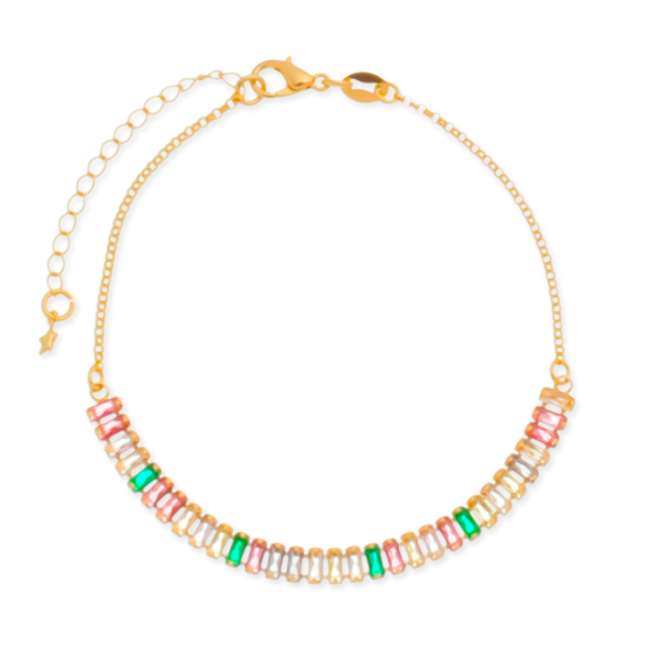 Pulseira de Pedras Coloridas 24k