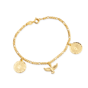 Pulseira Pai Nosso e Espírito Santo 24k