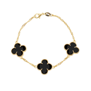 Pulseira Trevos Preto 24k