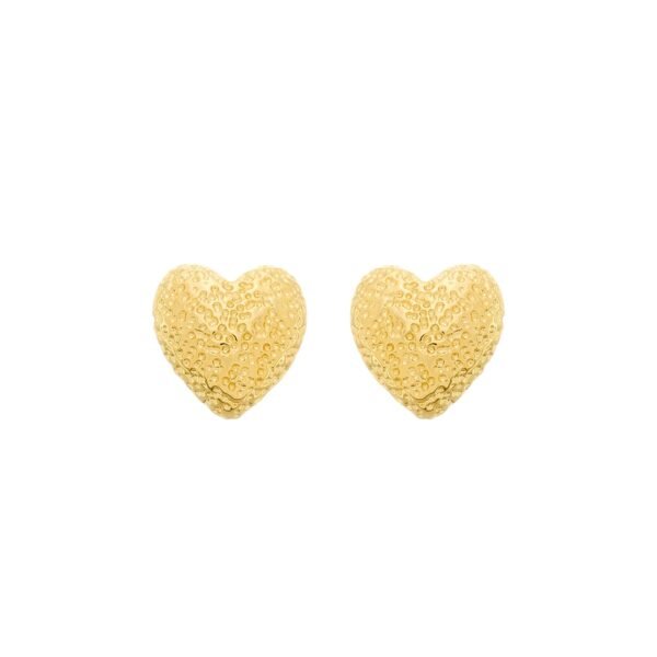Brinco Coração Irregular 24k