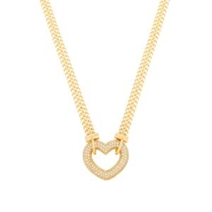 Chocker Coração Vazado Cravejado 24k