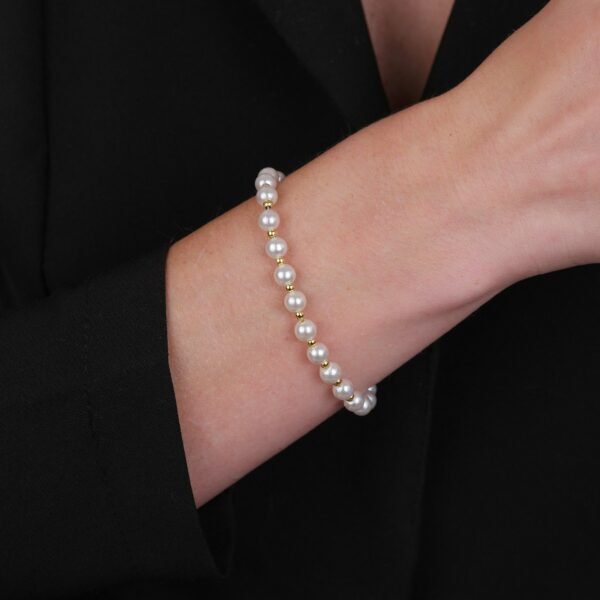 Pulseira Dourada de Pérolas e Bolinhas - Image 2